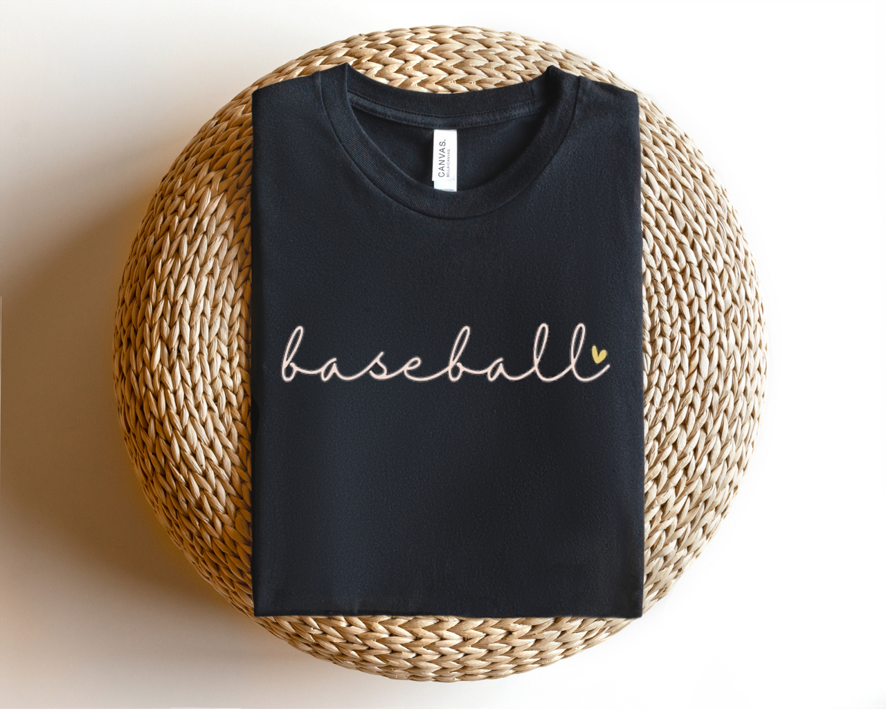 Cursive Baseball Heart