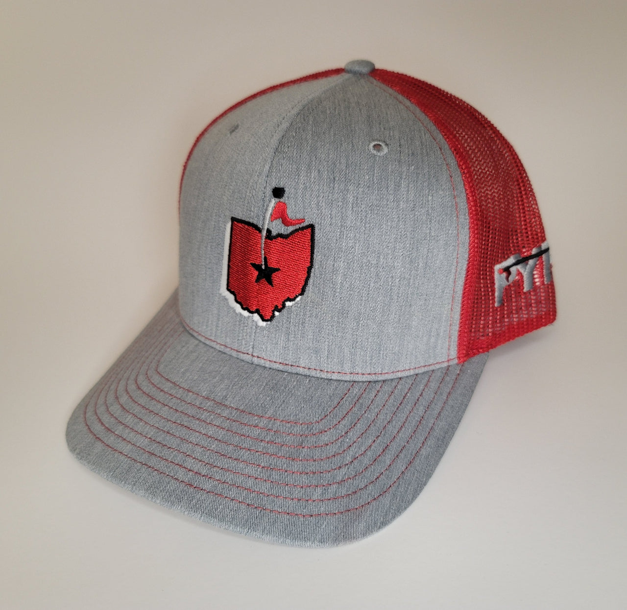 CXII Mesh Hat - Columbus, Ohio (Red State/Heather Gray-Red)