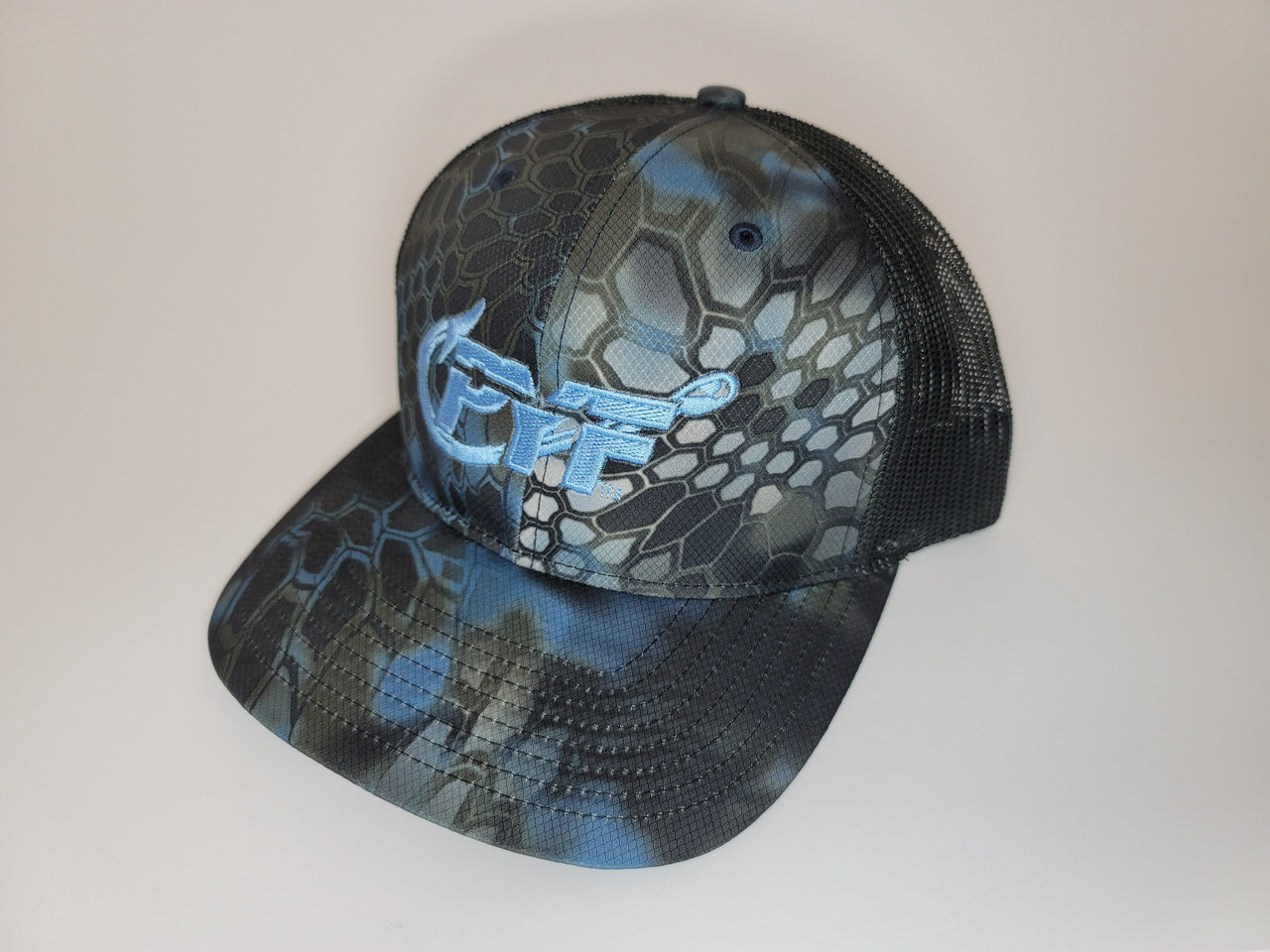 CXII Mesh Hat - Celestial Seas Fishing Hat (Kryptek Neptune/Black-Columbia Blue)