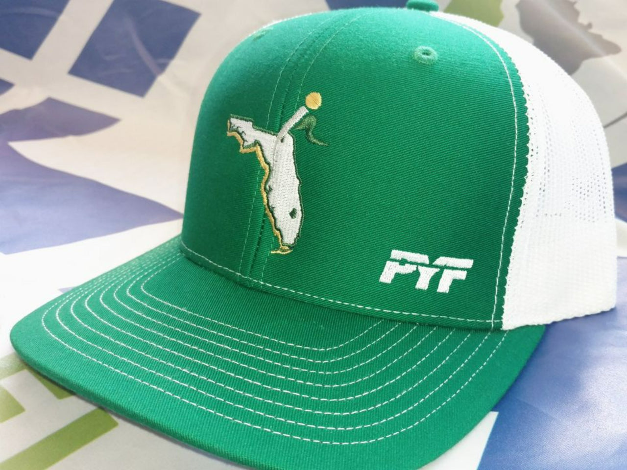 CXII Mesh Hat - Tampa, Florida (White State/Green-White)